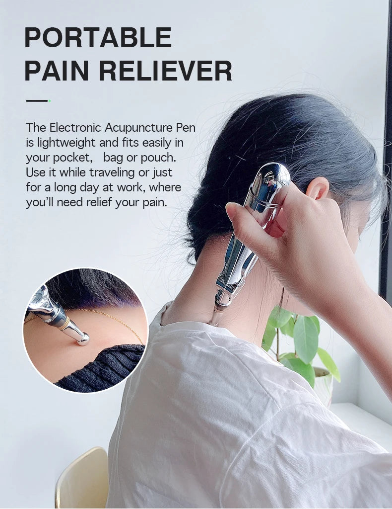 Electric Acupressure Pen – Meridian Massage Tool with Multi-Head Tips