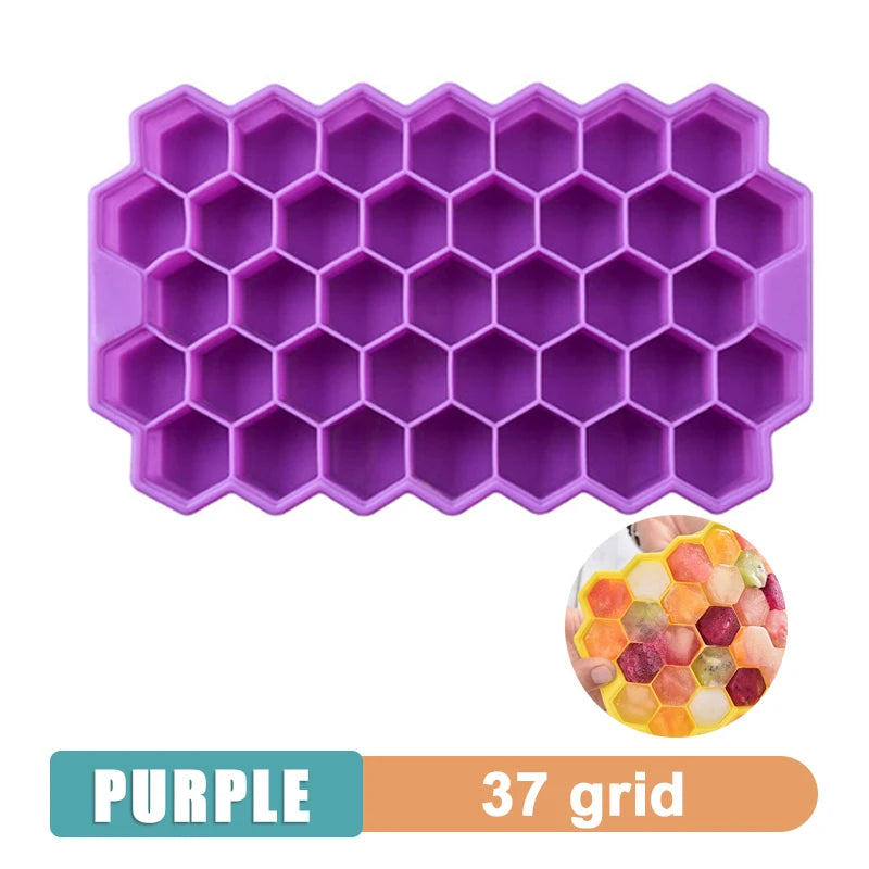 Silicone Ice Cube Tray - Multi-Grid Mold for Home Drinks