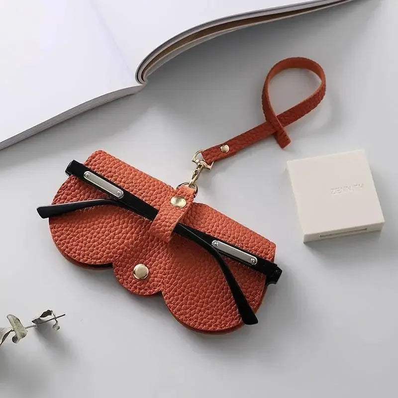 PU Eyewear Case - Hanging Sunglasses Storage Holder - Orange