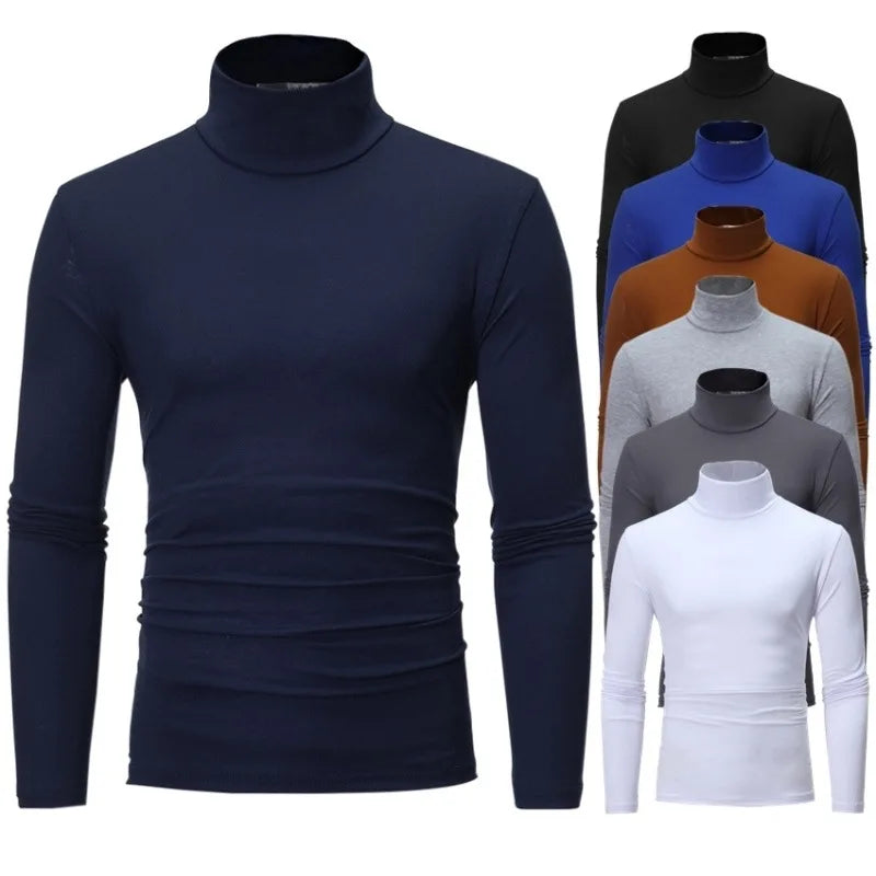 Men's Thermal Base Layer Top - High Neck Long Sleeve Shirt