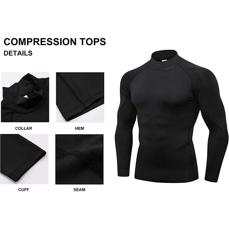 Men's Compression Workout Shirt - Long Sleeve Athletic Top