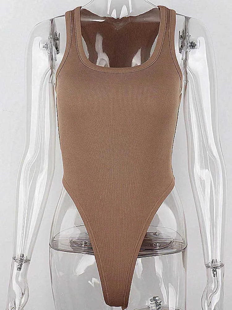 Women's Halter Knit Bodysuit – Stretch Fit for Clean Summer Looks