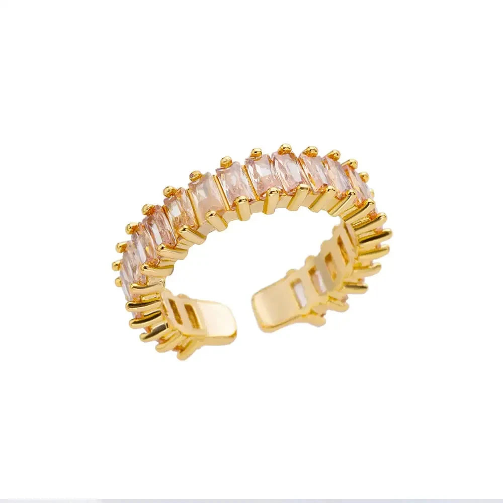 Gold-Color Stainless Steel Ring - Classic Fashion Jewelry - B / Gold Color