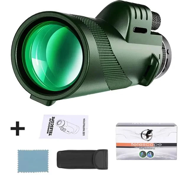 Monocular Telescope - Compact 10x Scope for Outdoor Viewing - G872B Green Set 1