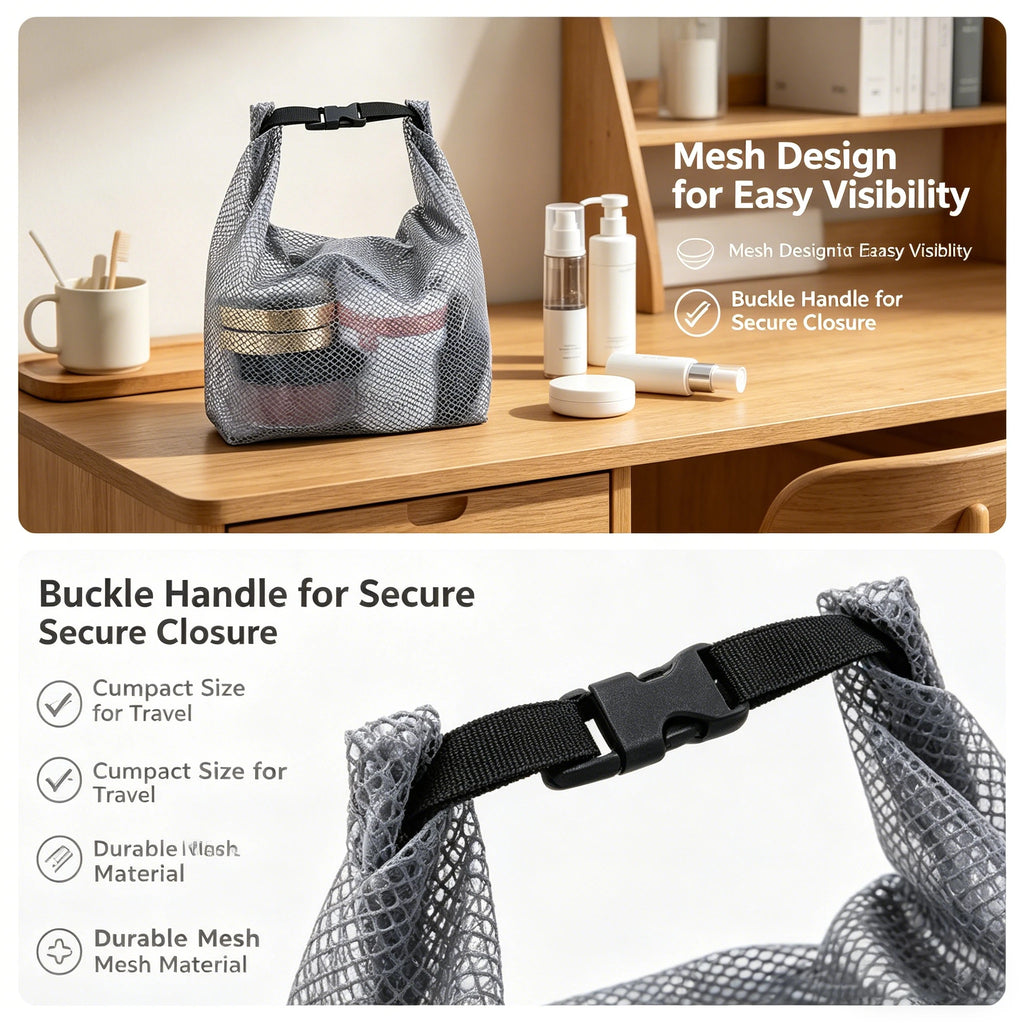 Mesh Travel Toiletry Bag – Waterproof Organizer for Gym Trips