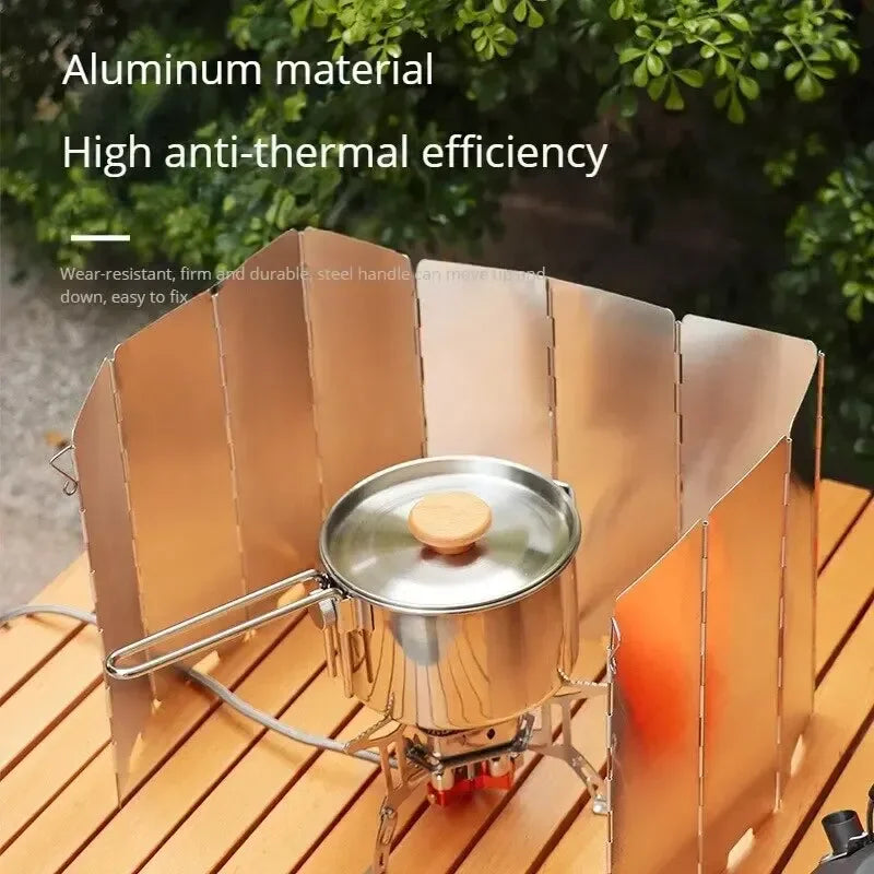 Camping Stove Windshield - 8-Piece Folding Wind Screen