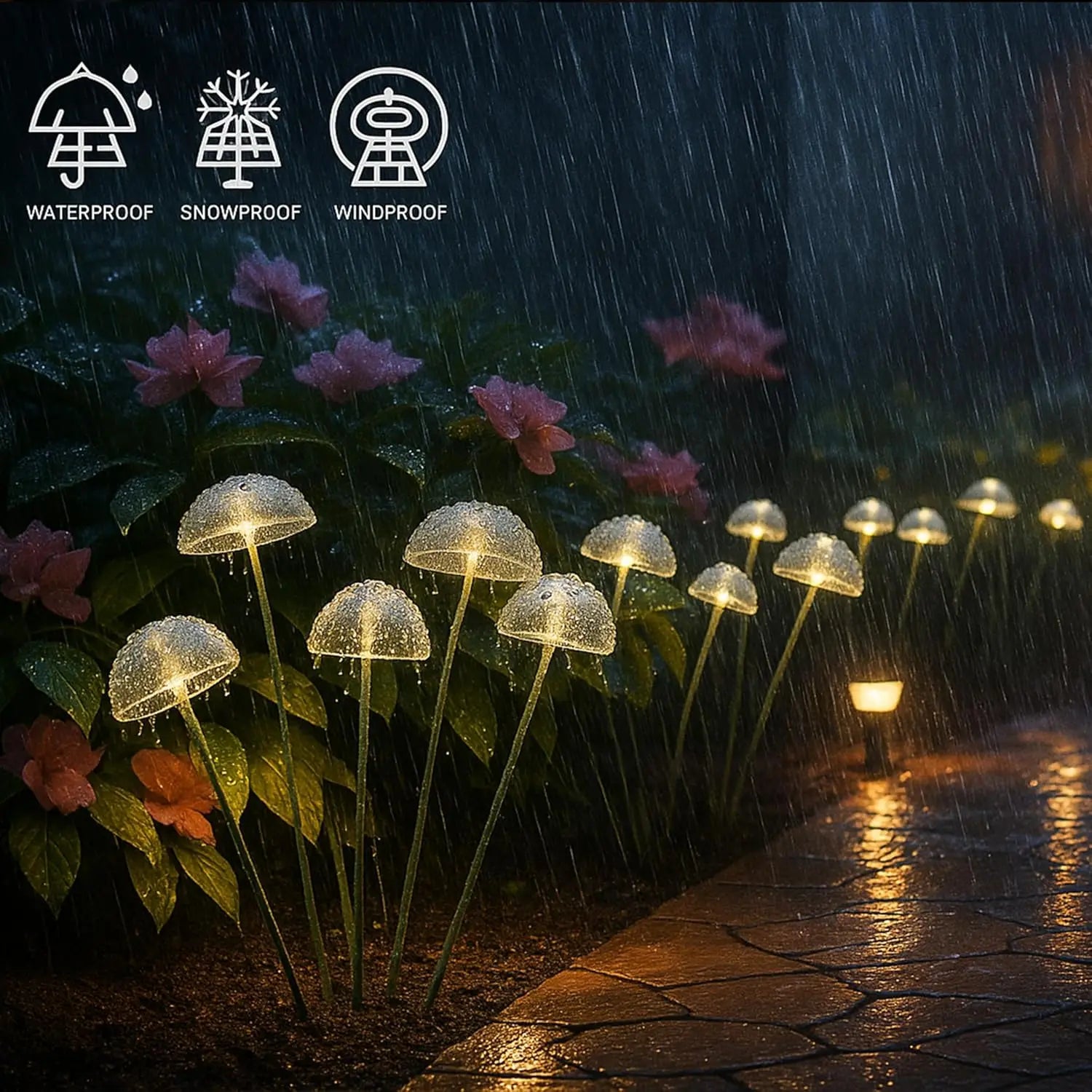 Solar Mushroom Garden Lights – Dual-Mode Ambiance for Patios