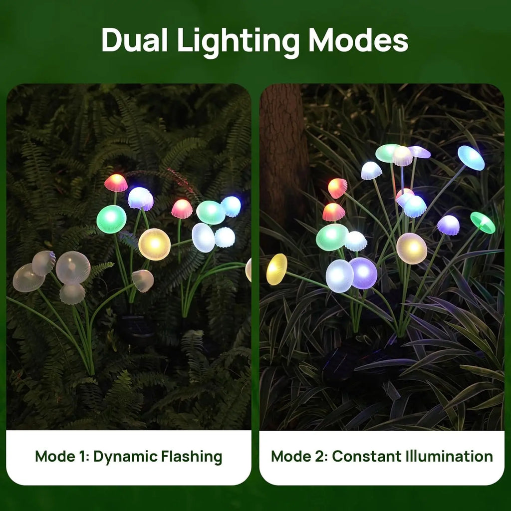Solar Mushroom Garden Lights – Dual-Mode Ambiance for Patios