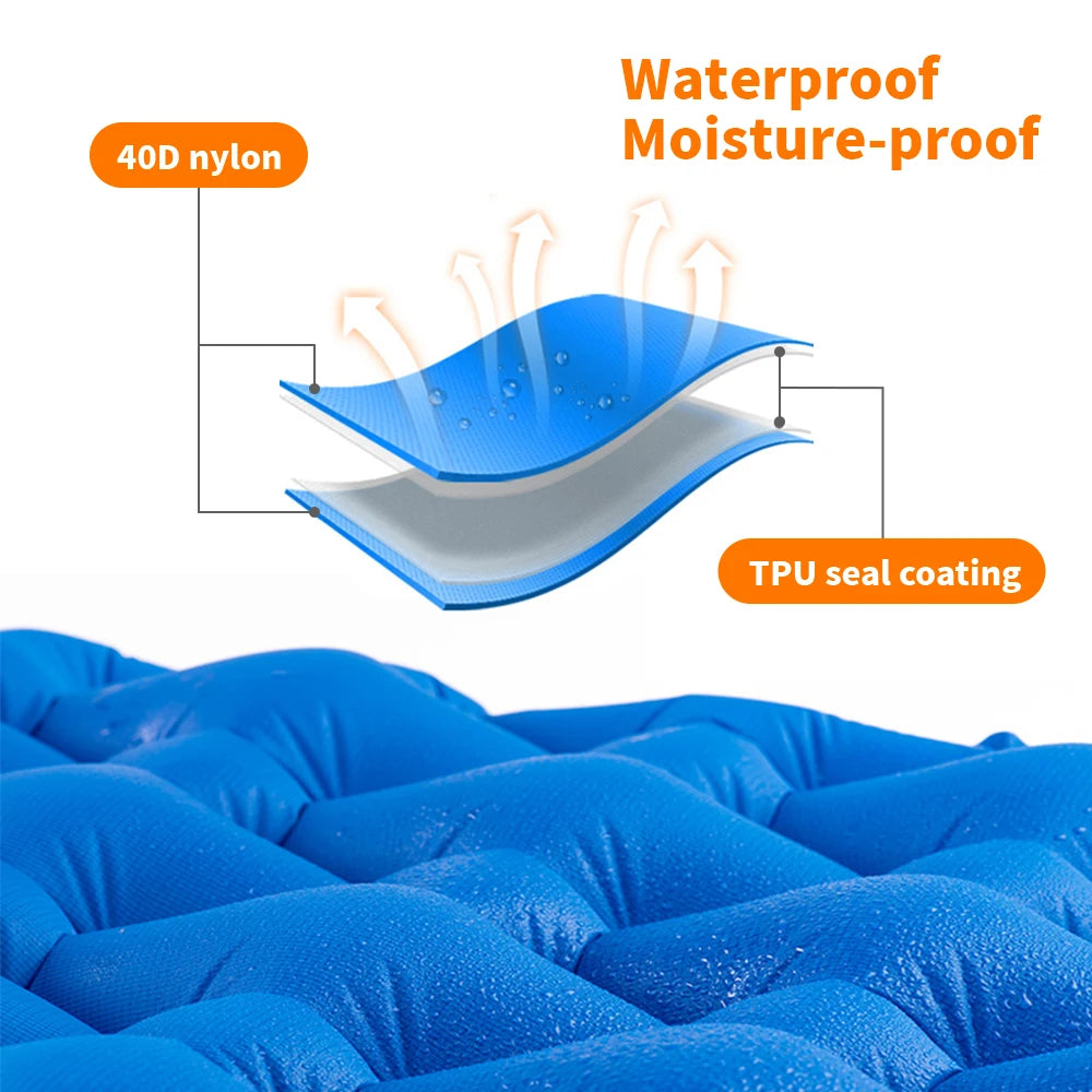Inflatable Camping Mattress - PVC Sleeping Pad for Outdoor Trips