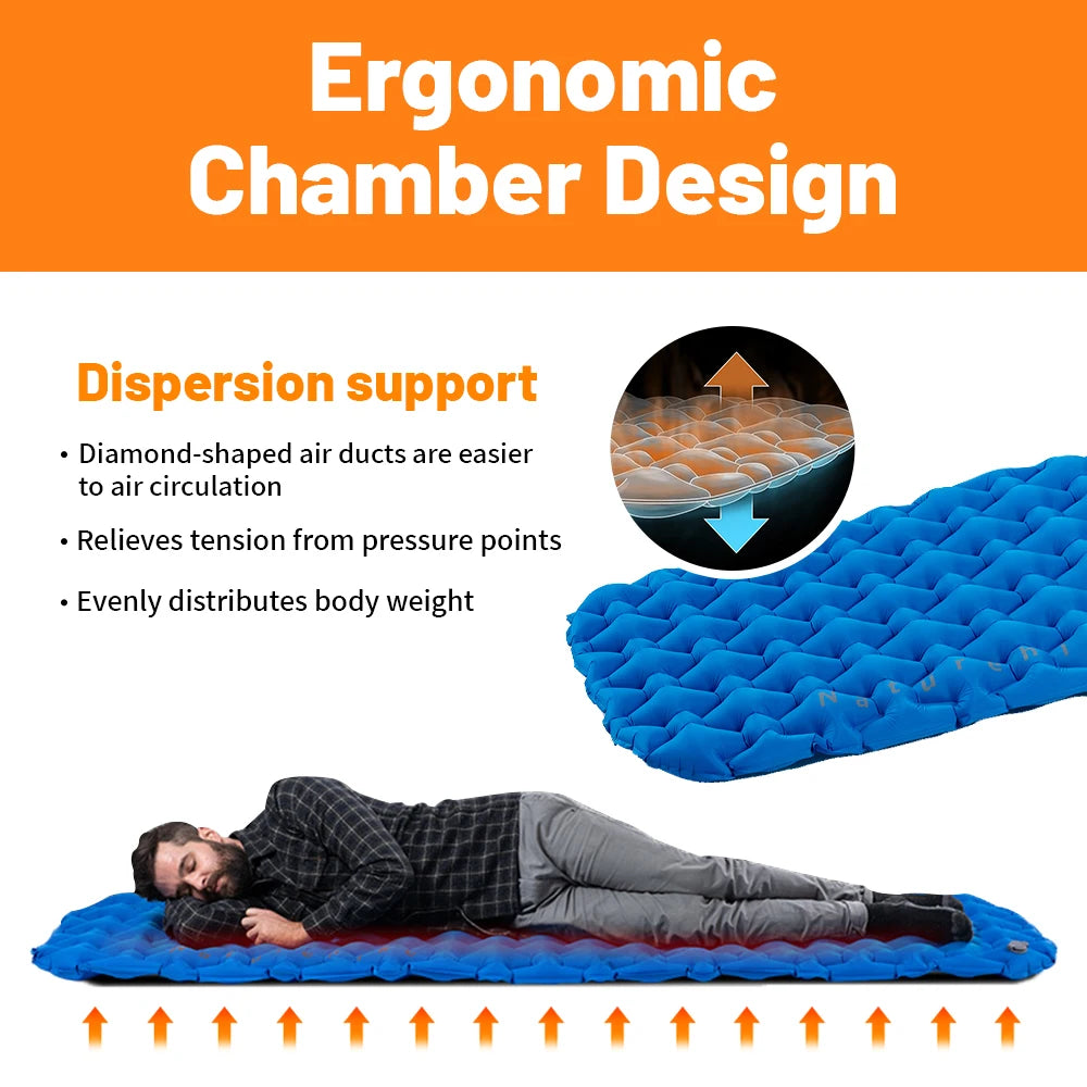Inflatable Camping Mattress - PVC Sleeping Pad for Outdoor Trips