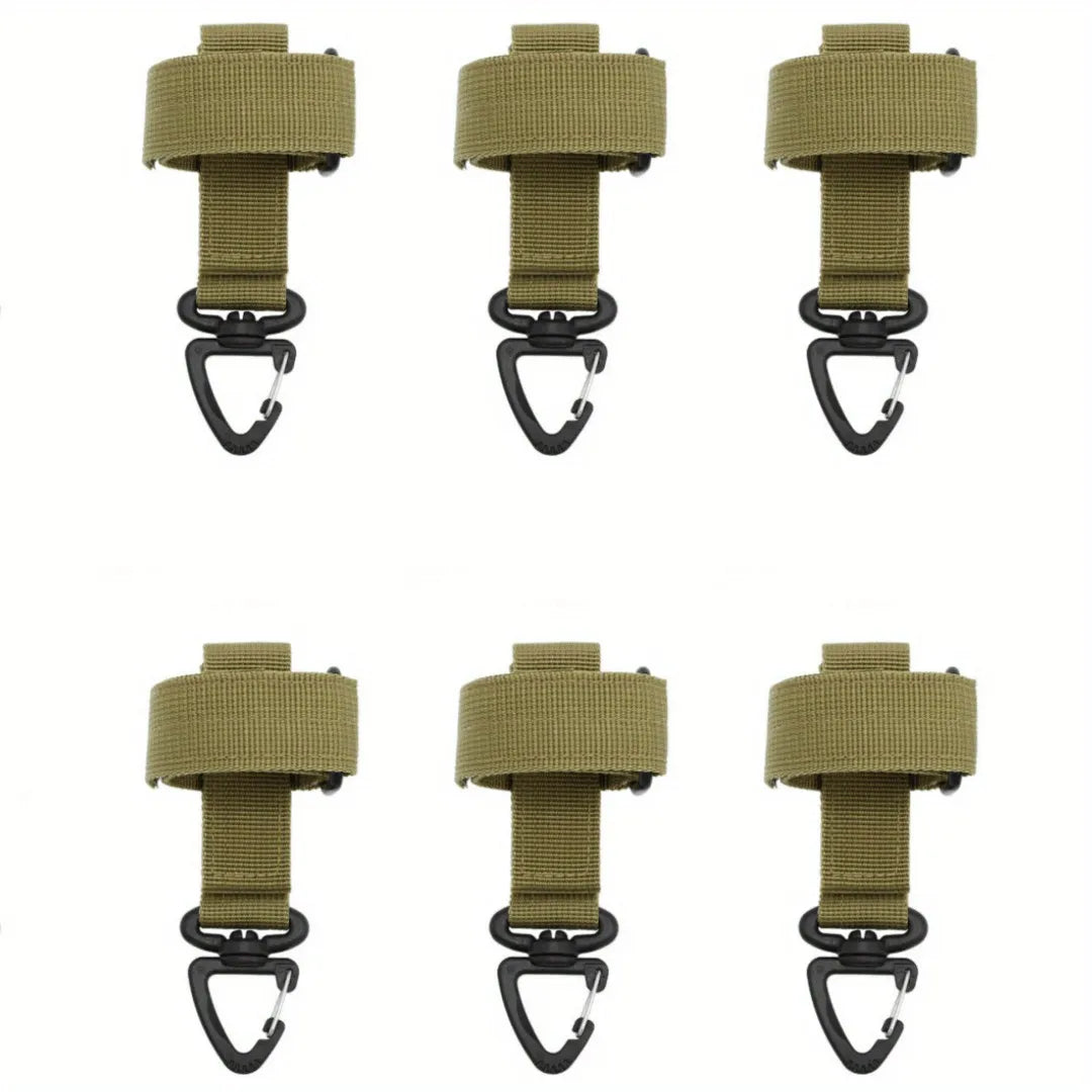 Glove Keeper Clip - Outdoor Gear Hook for Gloves and Small Tools - Tan 6 Pieces