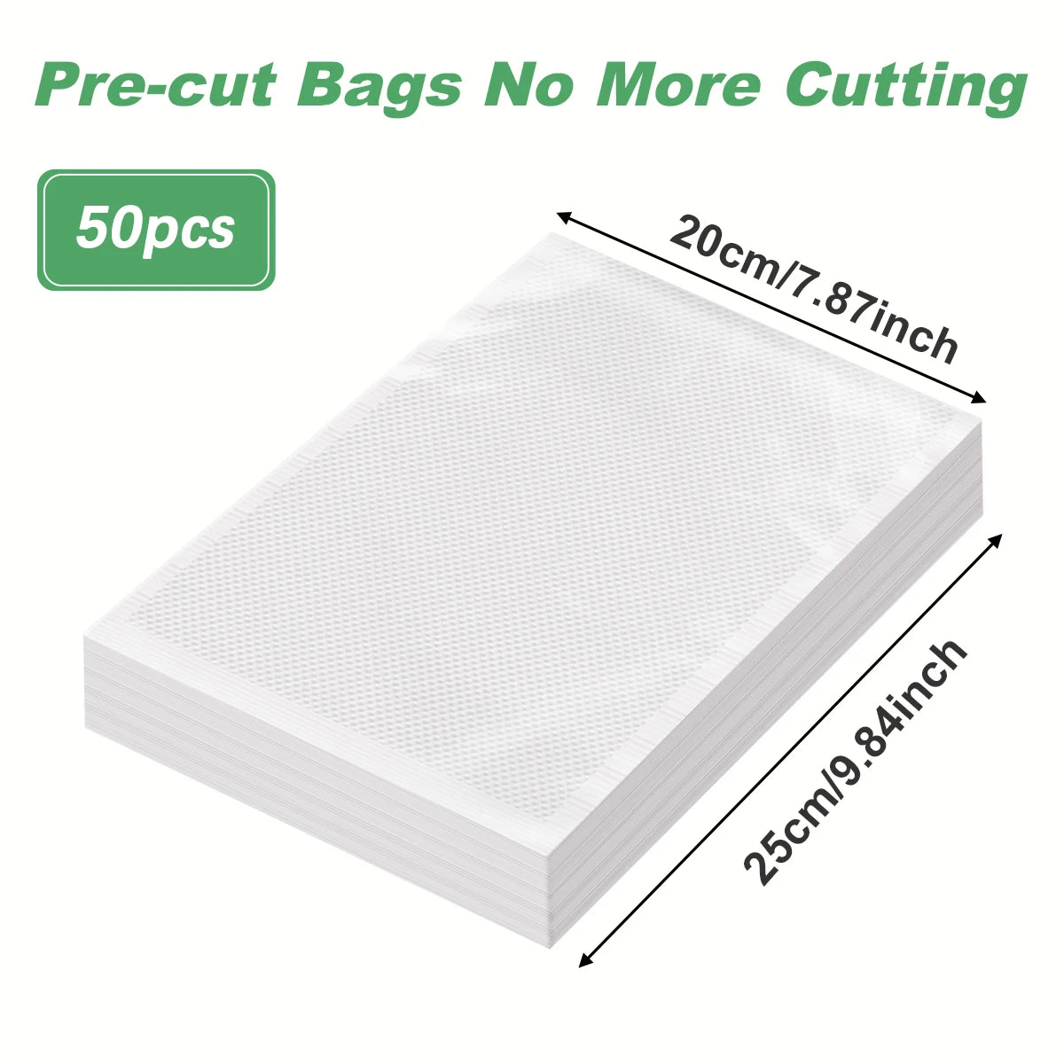 Vacuum Food Bags Sealed Storage - For Kitchen Storage and Prep