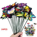 Butterfly Garden Stakes - Colorful Planter Yard Decorations - 24Pcs1