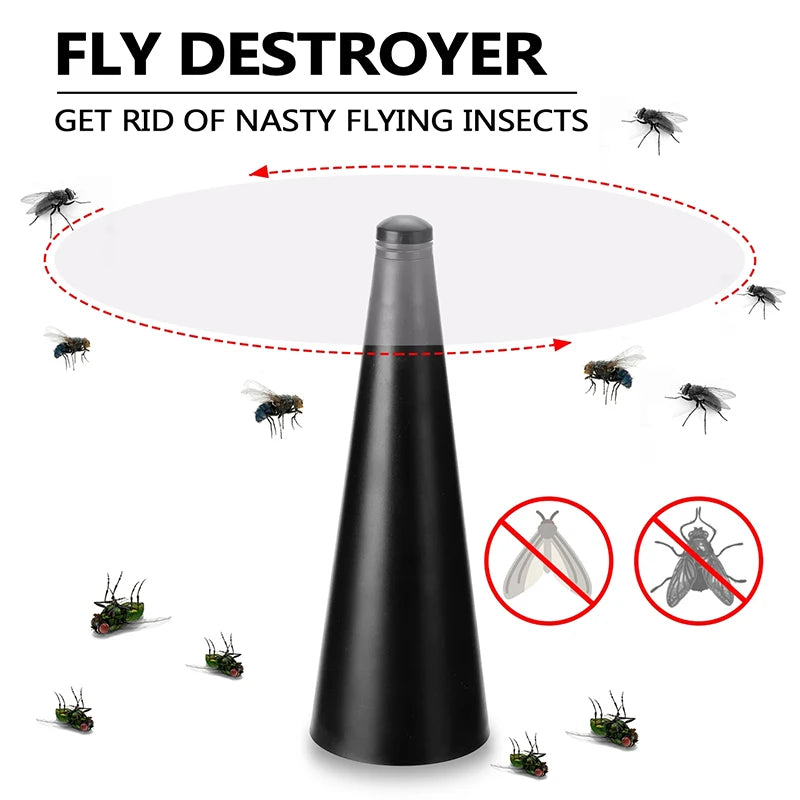 Holographic Tabletop Fly Repellent Fan - Cordless Outdoor Food Protector