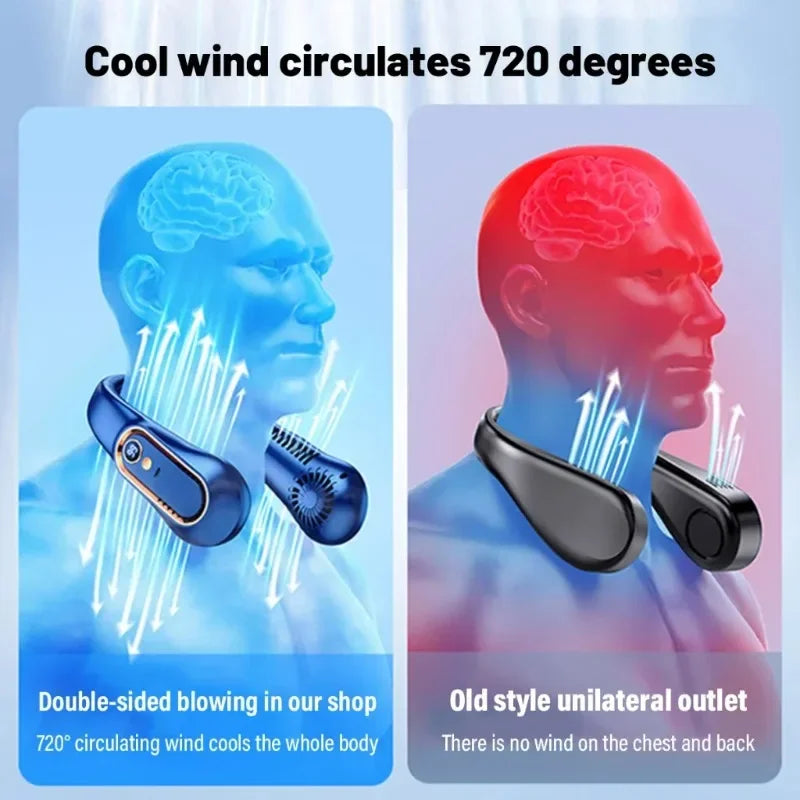 Wearable Neck Fan - USB Rechargeable Bladeless Personal Fan