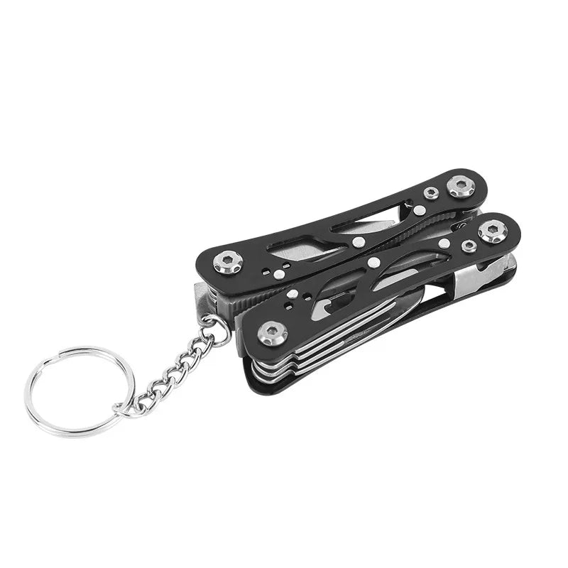 Folding Multi-Tool Pliers - Stainless Steel Camping Tool for Outdoor Utility - Black No Pouch