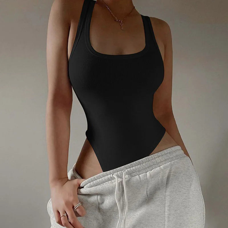 Women's Halter Knit Bodysuit – Stretch Fit for Clean Summer Looks