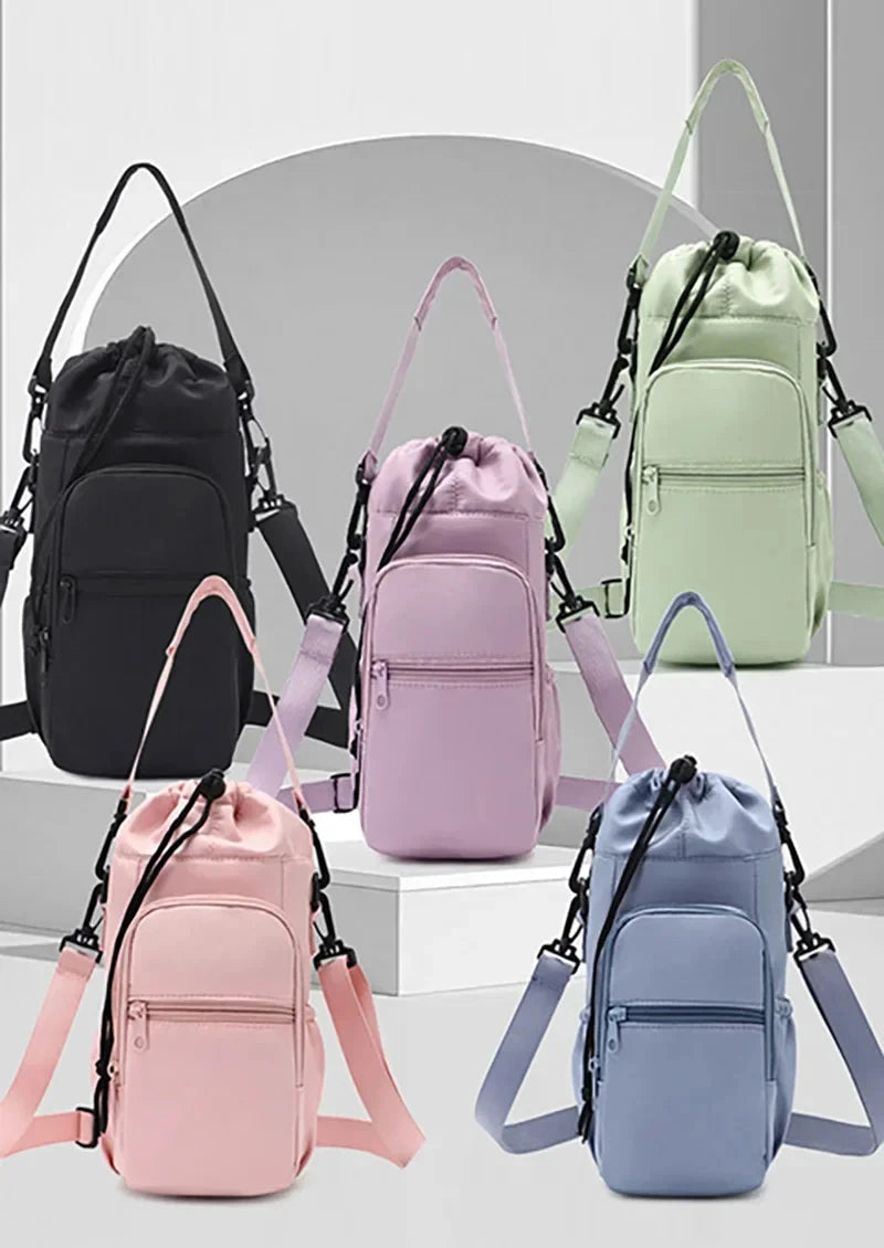 Crossbody Insulated Tumbler Bag - Portable Water Bottle Pouch with Phone Pocket
