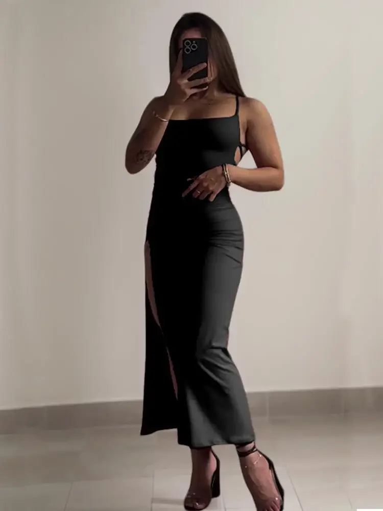 Women's Halter Strap Dress - Sleeveless Bodycon Style