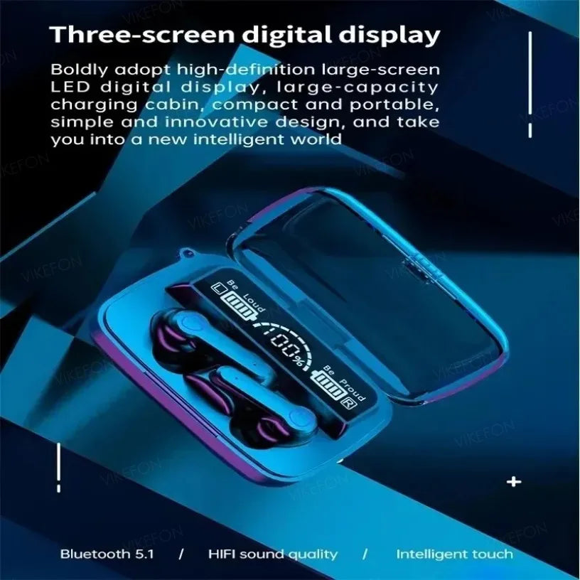 Wireless Earbuds with Digital Display – M19