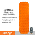 Inflatable Camping Mattress - PVC Sleeping Pad for Outdoor Trips - Orange Only Mat