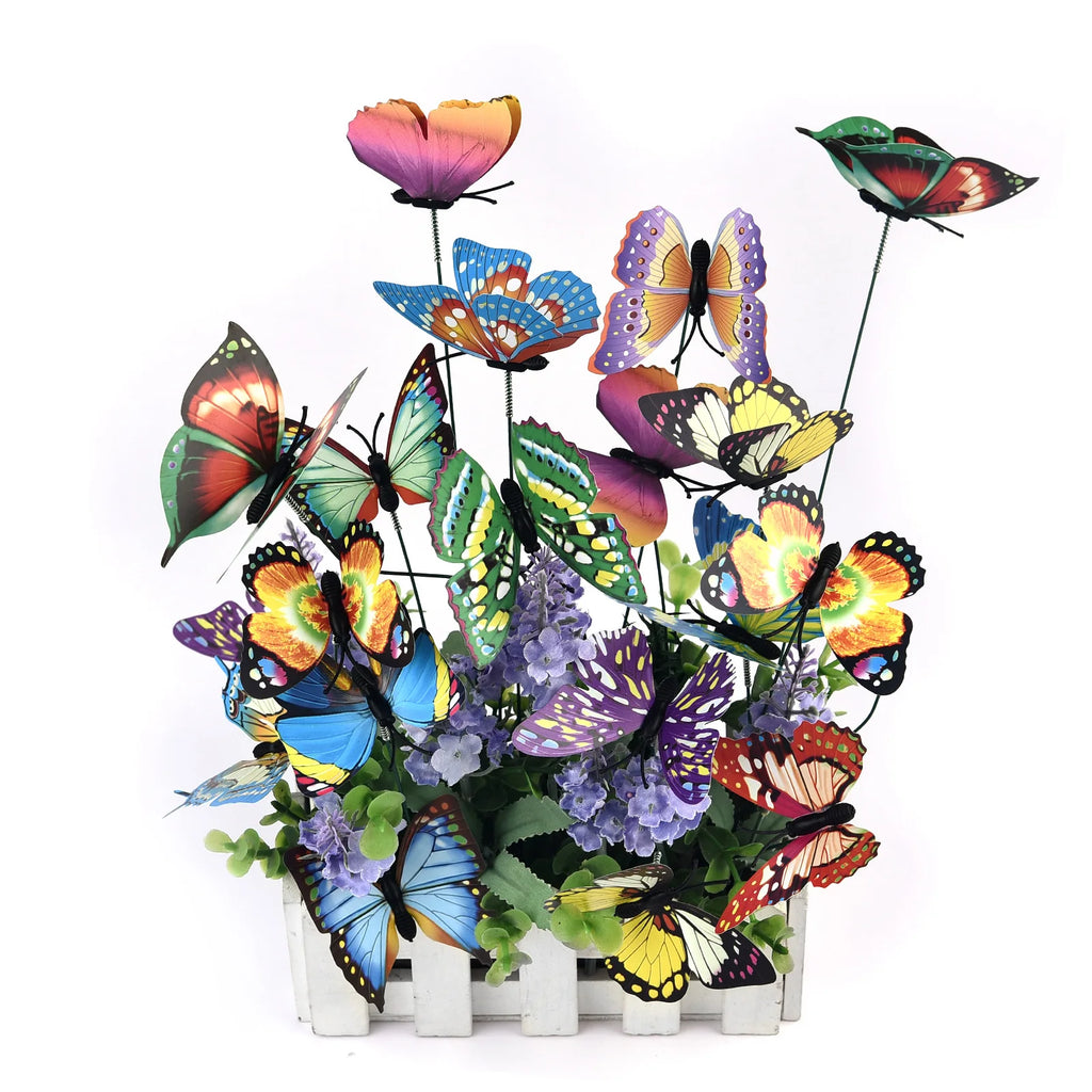 Butterfly Garden Stakes - Colorful Planter Yard Decorations