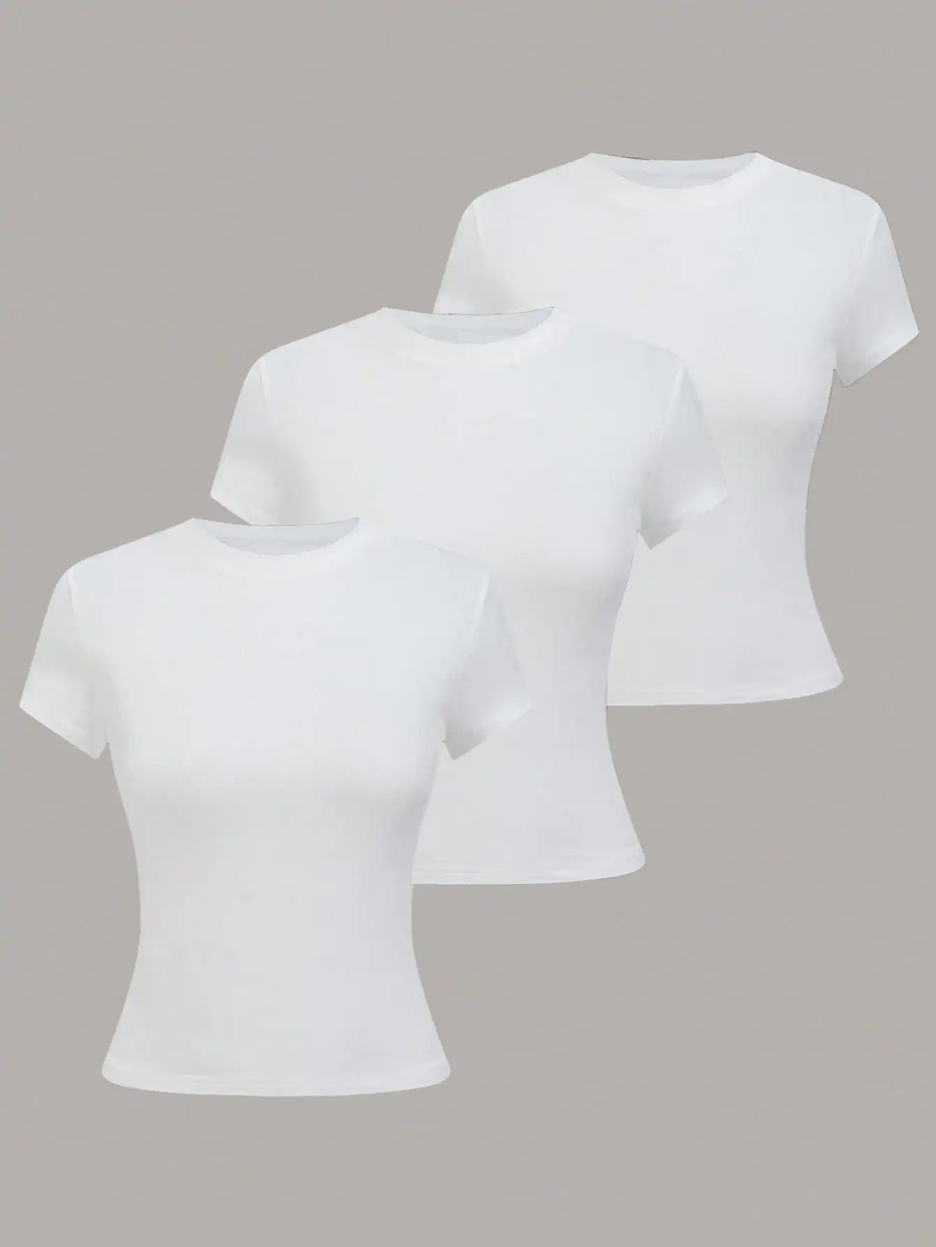 Women's Basic T-Shirt - Solid Short Sleeve Minimalist Top - Multicolor-16