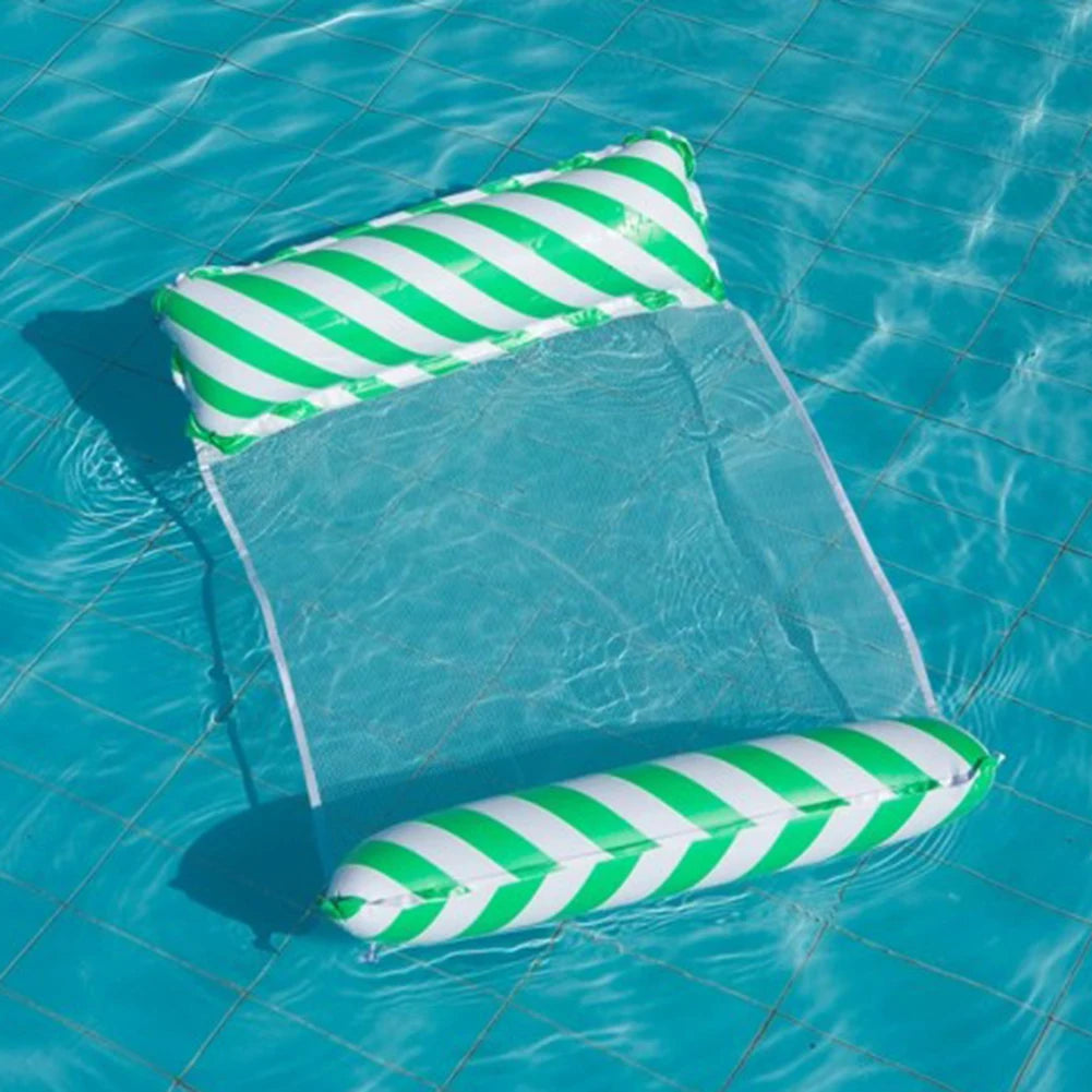 Inflatable Pool Hammock Float - Foldable Lounger for Water Days - Green