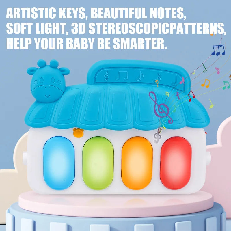 Baby Piano Play Gym - Music Activity Mat With Toy Bar