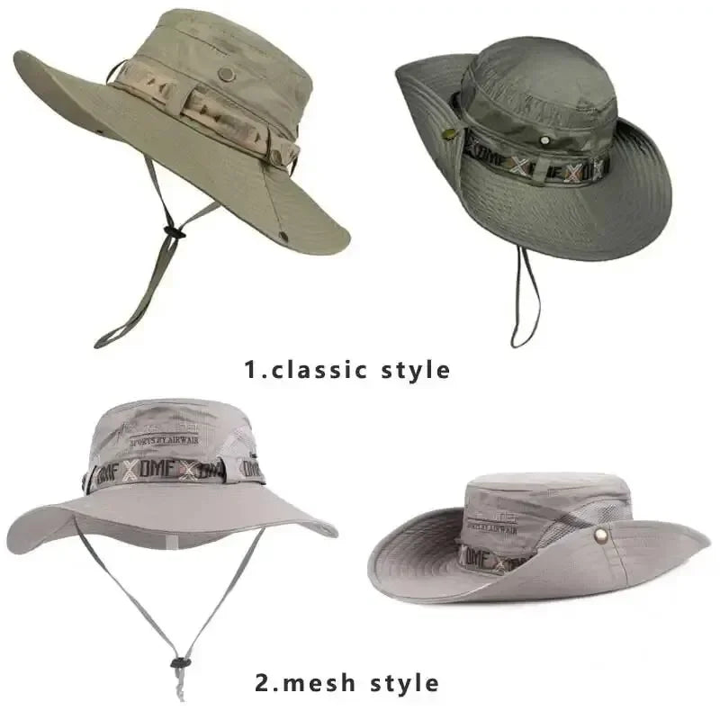 Men's Bucket Hat - Mesh Fisherman Cap for Outdoor Wear