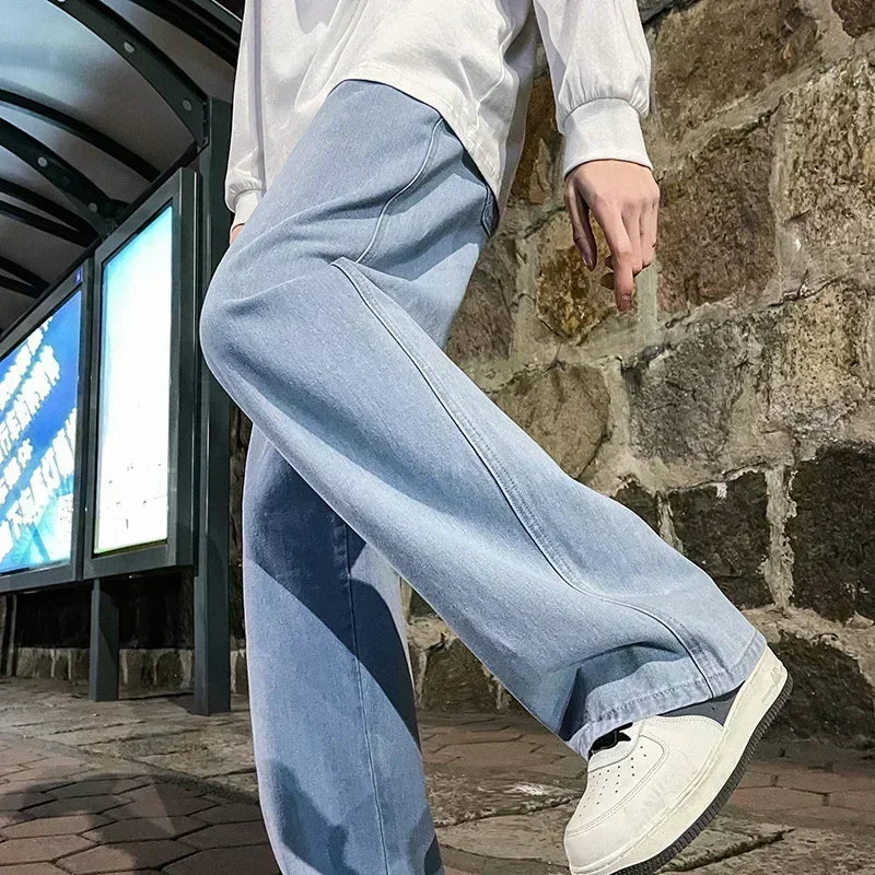 Men's Wide Leg Jeans - Loose Streetwear Denim Pants