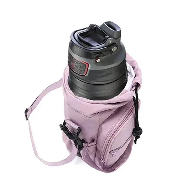 Crossbody Insulated Tumbler Bag - Portable Water Bottle Pouch with Phone Pocket