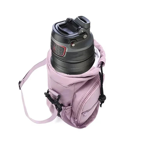 Crossbody Insulated Tumbler Bag - Portable Water Bottle Pouch with Phone Pocket