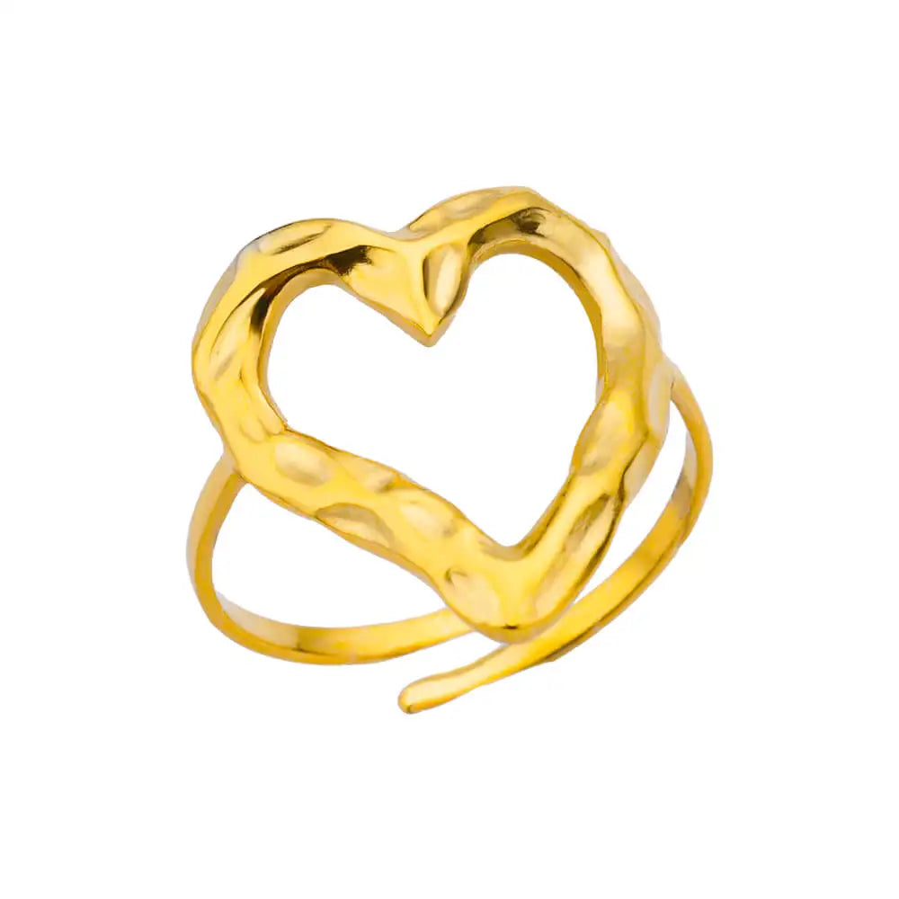 Gold-Color Stainless Steel Ring - Classic Fashion Jewelry - Style Jz4804G / Gold Color
