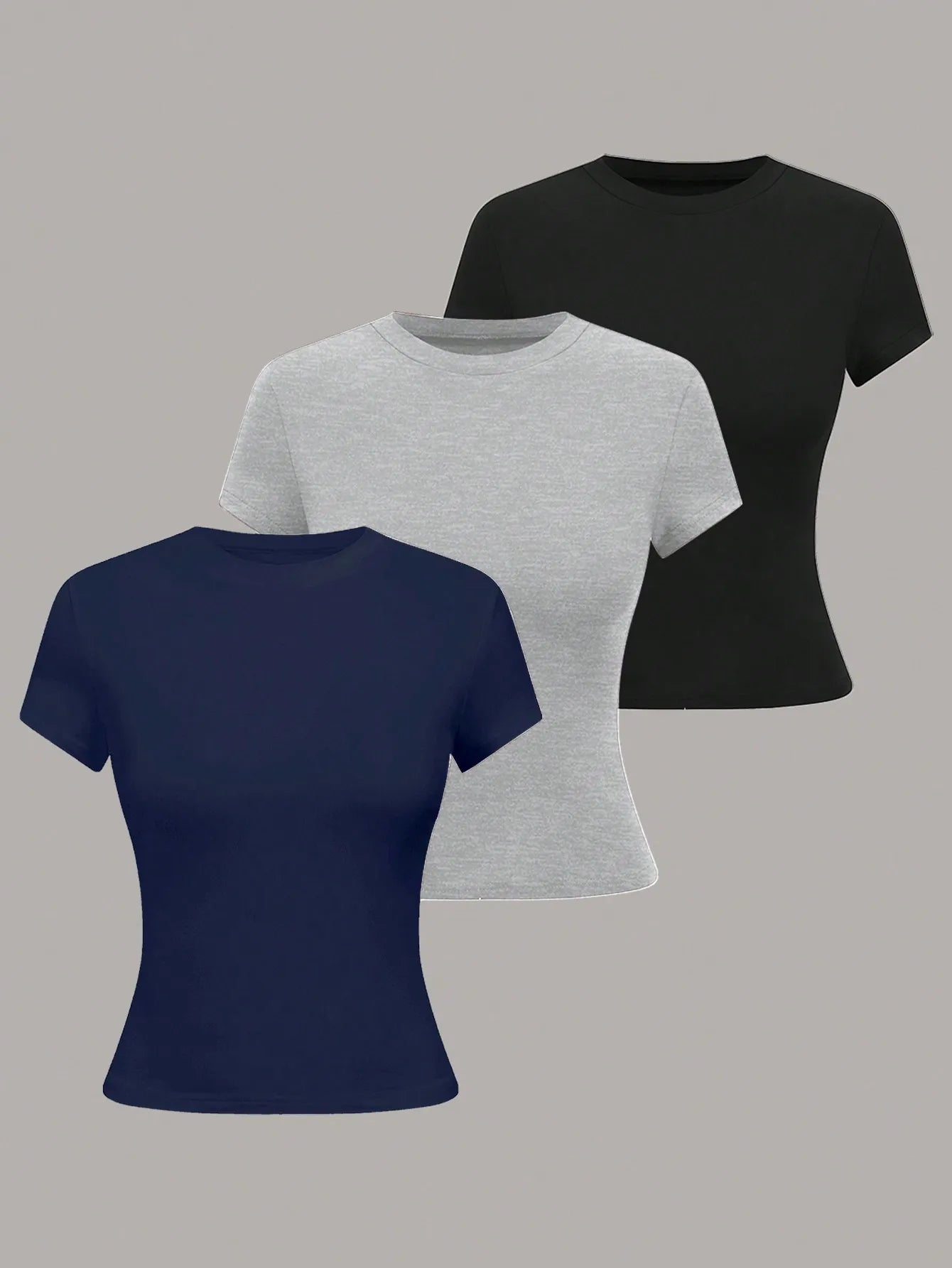 Women's Basic T-Shirt - Solid Short Sleeve Minimalist Top - Multicolor-13
