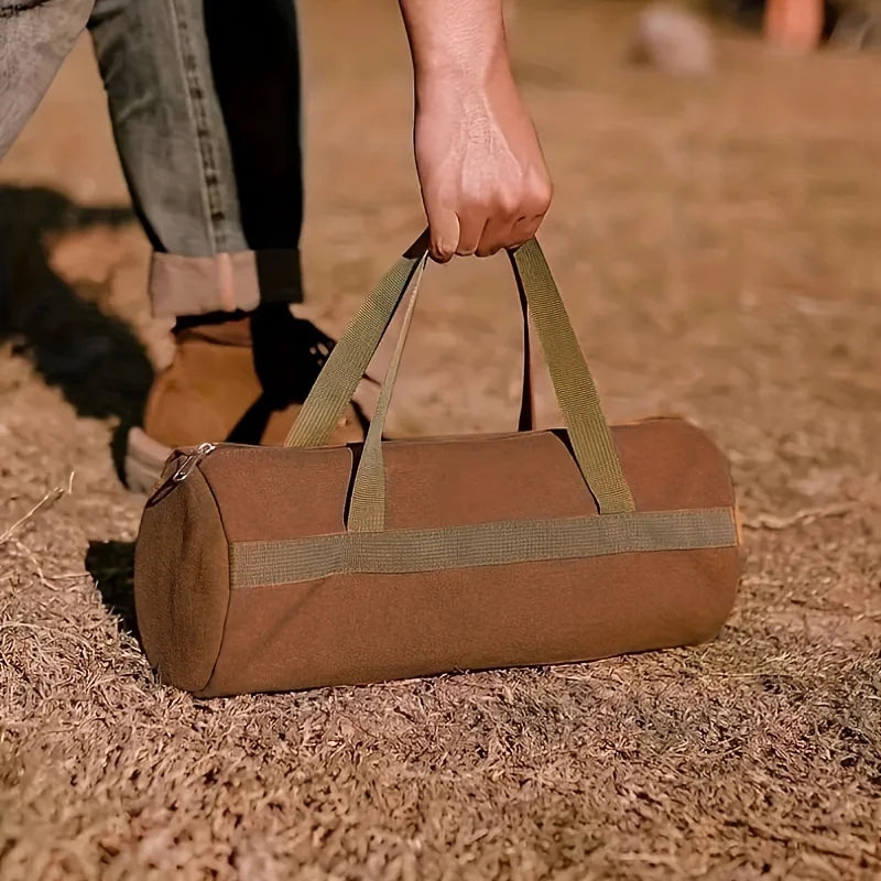 Tent Stake Storage Bag - Canvas Camping Peg Holder