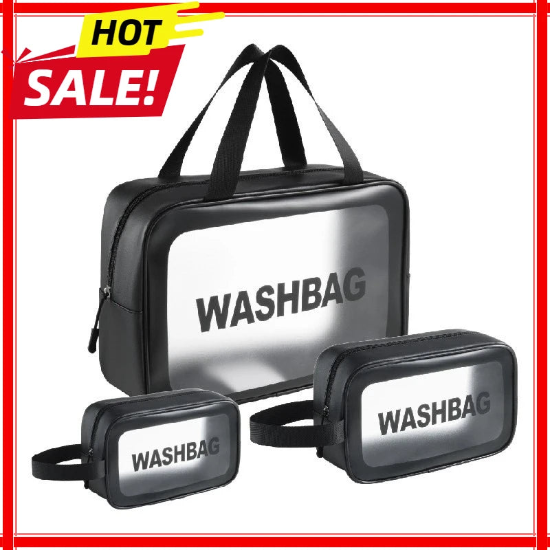 Transparent Travel Makeup Bag – Dry-Wet Storage for Toiletries