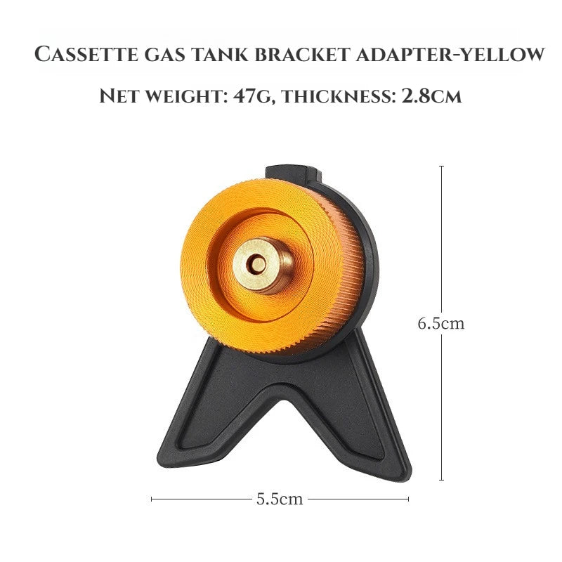 Butane Stove Adapter - Gas Canister Tool for Camping Stoves - Yellow