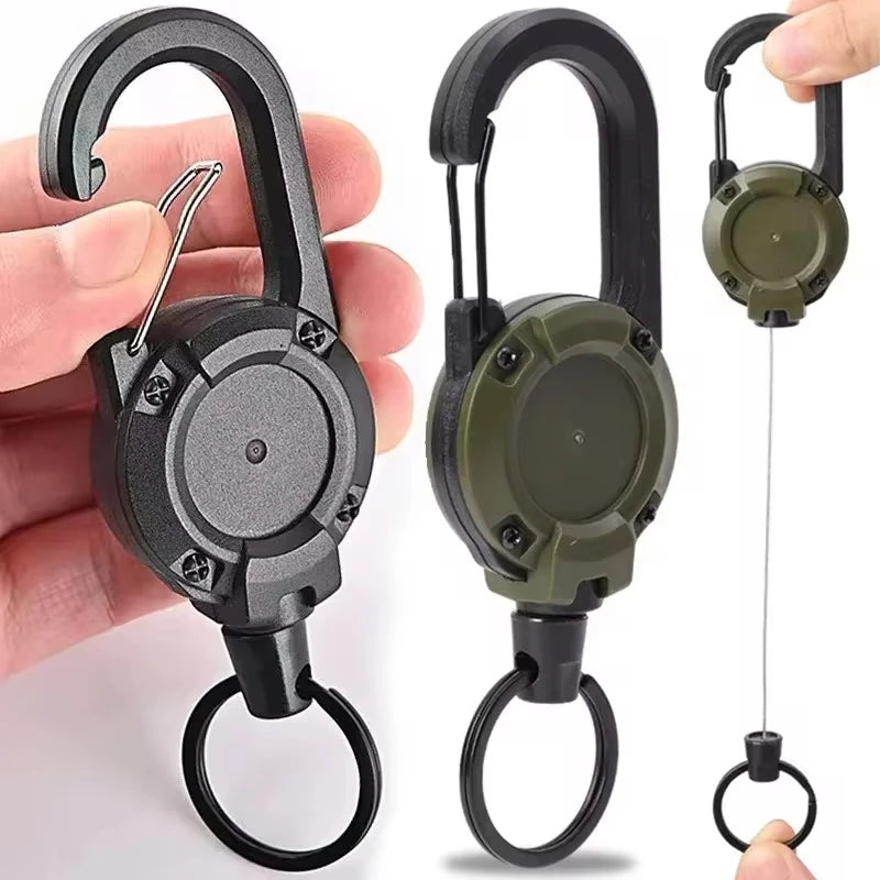 Retractable Keychain Reel - Carabiner Pull Cord Holder for Gear Organization