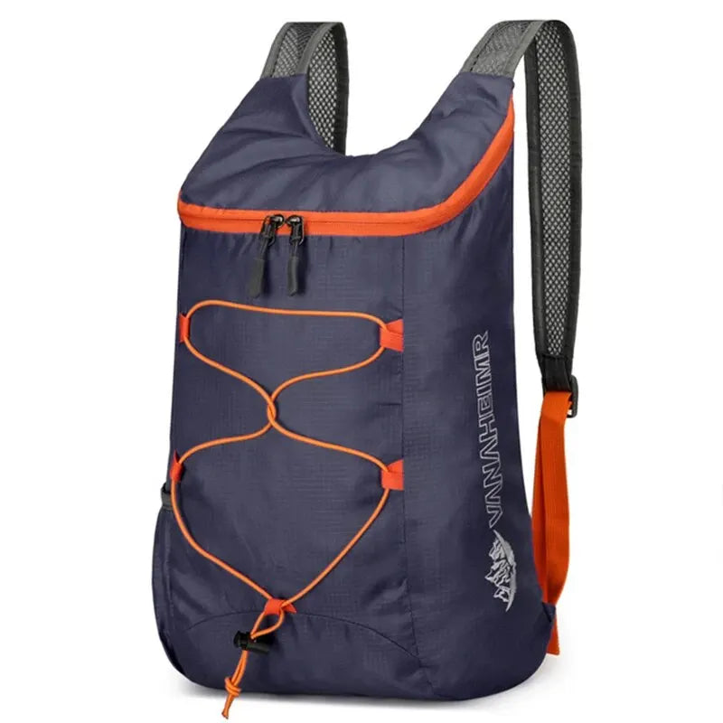 Foldable Travel Backpack - Lightweight Pack for Hiking Trips - Dark Blue