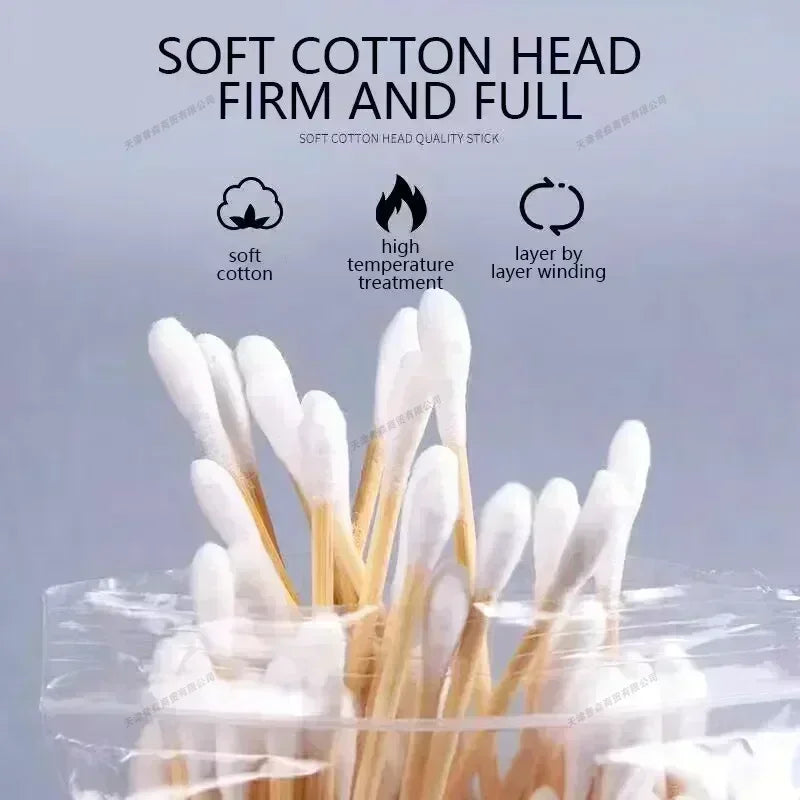 Wooden Cotton Swabs - Multi-Pack Ear and Cleaning Buds