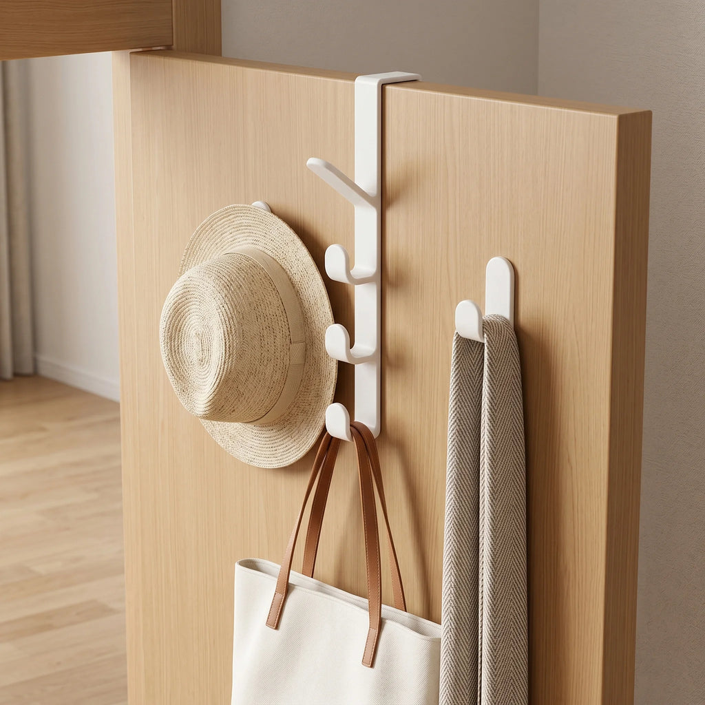 Over-Door Coat Hook Rack - 5-Hook Closet Organizer