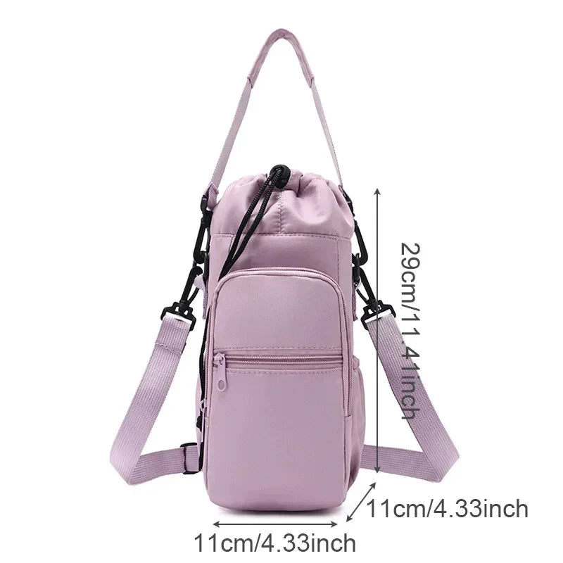 Crossbody Insulated Tumbler Bag - Portable Water Bottle Pouch with Phone Pocket