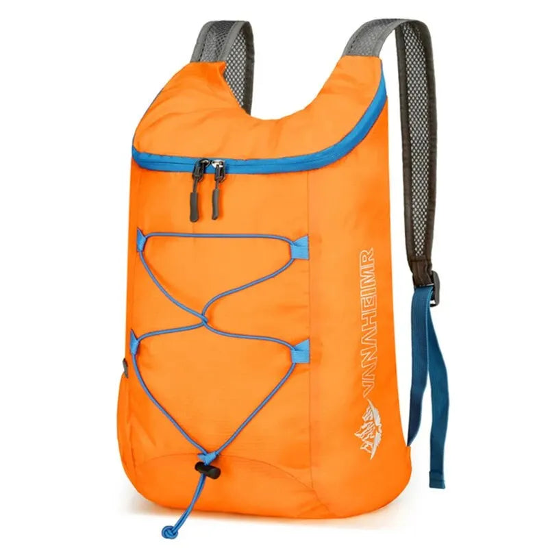 Foldable Travel Backpack - Lightweight Pack for Hiking Trips - Orange