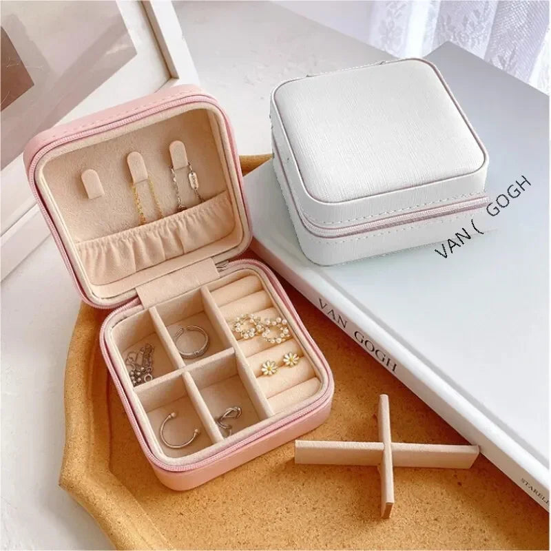 Mini Jewelry Organizer Box - Travel Case for Rings and Earrings