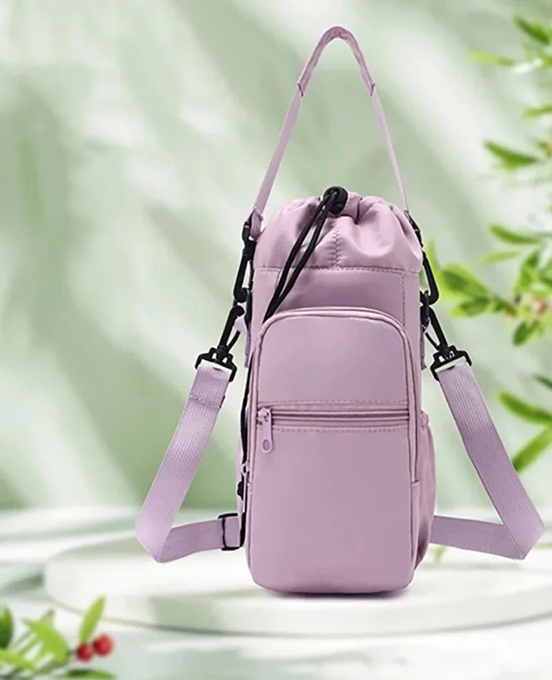 Crossbody Insulated Tumbler Bag - Portable Water Bottle Pouch with Phone Pocket