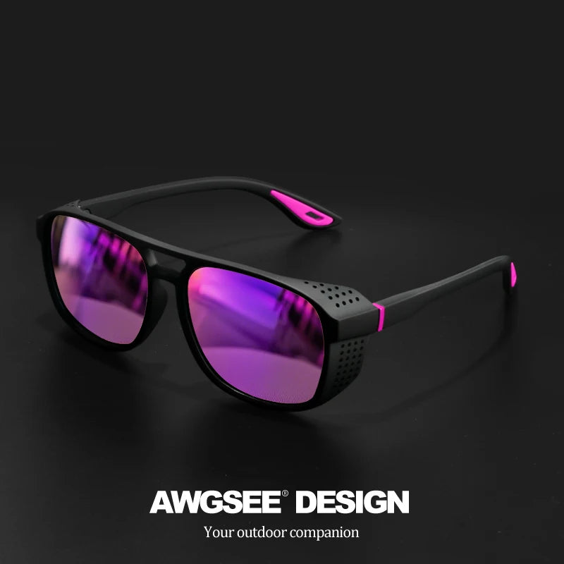 Square Polarized Sunglasses - Driving Eyewear - C6 Purple