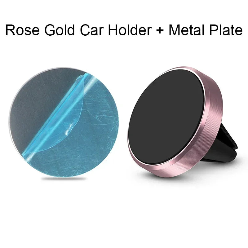 Magnetic Round Car Phone Holder – Dashboard & Vent Mount