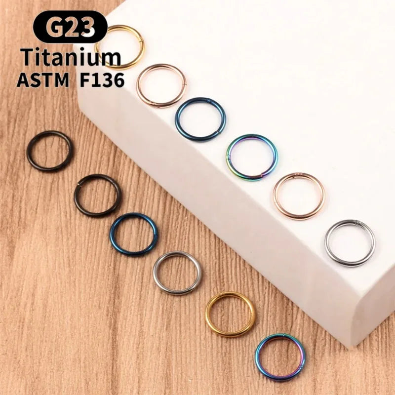 Titanium Hinged Nose Hoop - Body Jewelry Ring