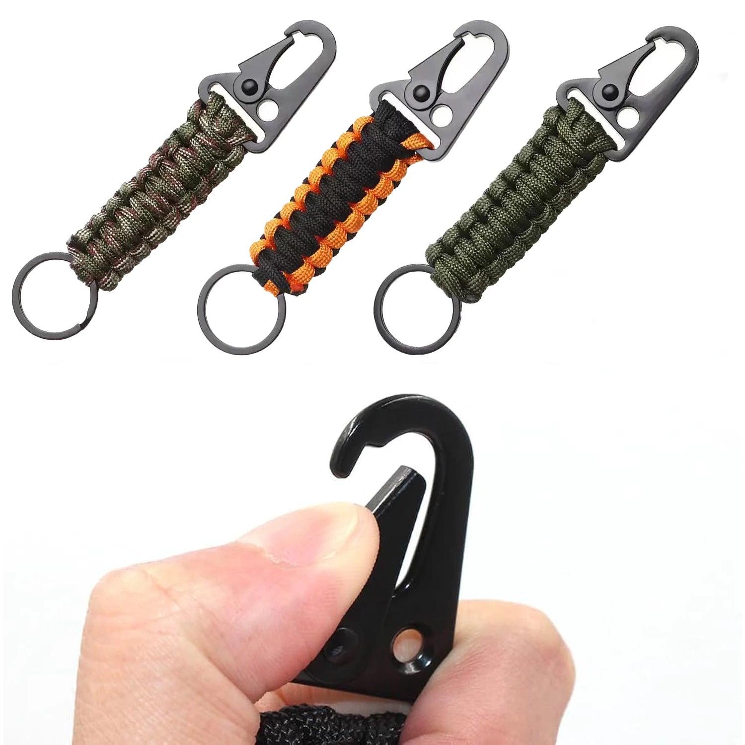 Paracord Keychain Clip - Braided Lanyard for Outdoor Gear